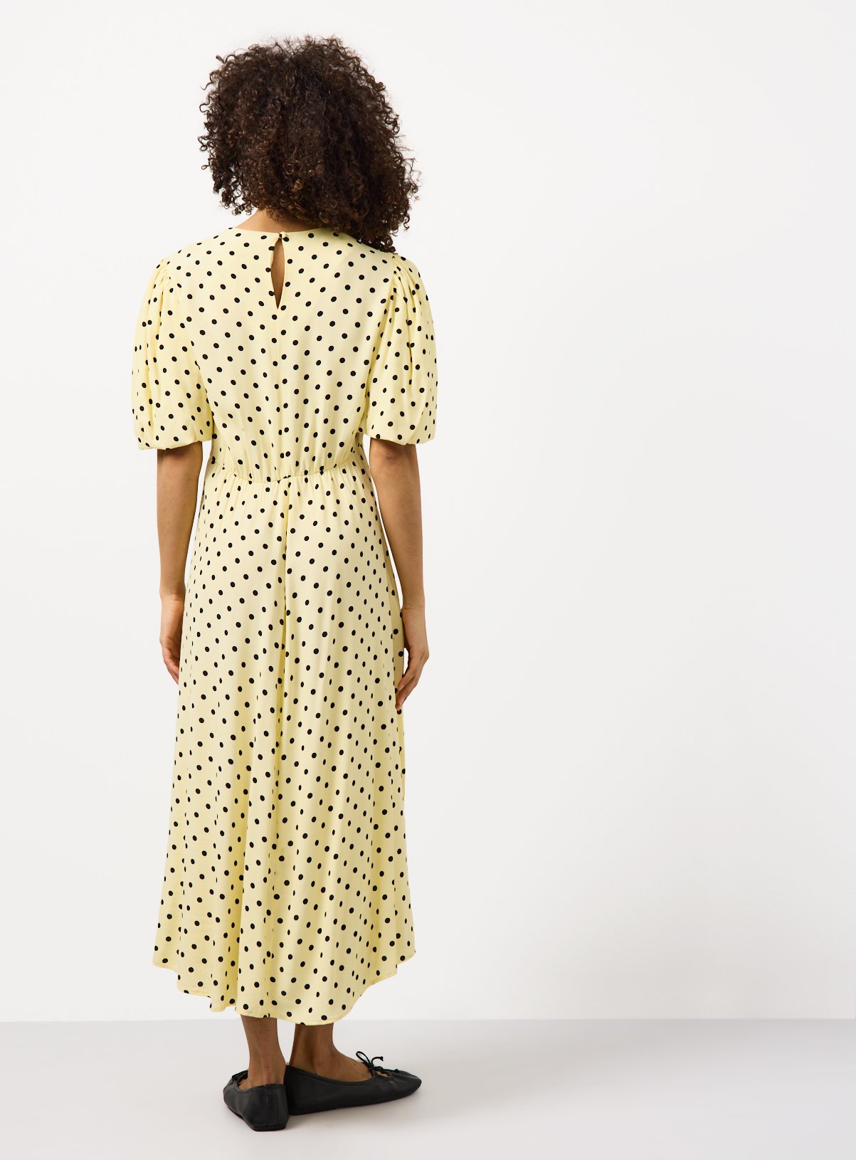 Light Yellow Polka Dot Print Midaxi Dress 18 - Image 4 thumbnail